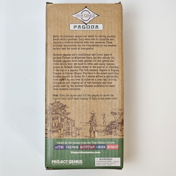 True Genius Pagoda Wooden Brainteaser Puzzle, NWT - Picture 3 of 7